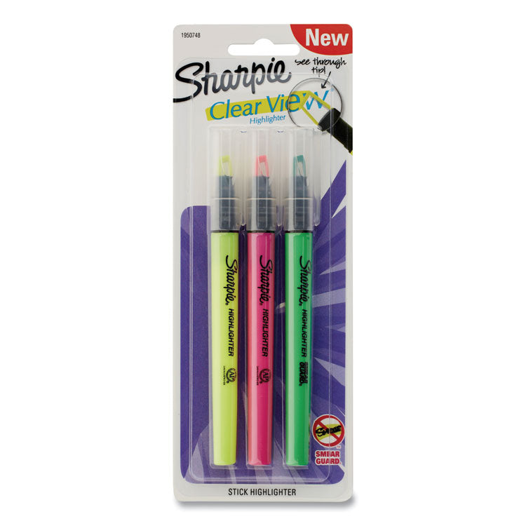 Sharpie® Clearview Tank-Style Highlighter, Assorted Ink Colors, Chisel Tip,  Assorted Barrel Colors, 12/Pack